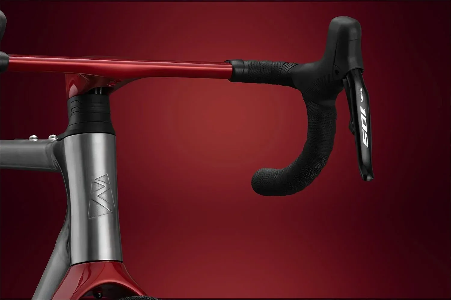 Brushed titanium head tube red integrated handlebar ribble allroad ti