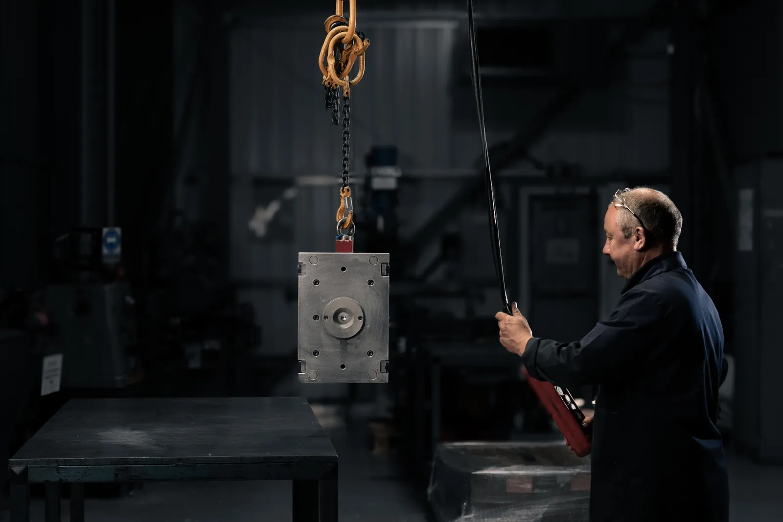 AC Plastics technician working on mould tooling in the factory toolroom
