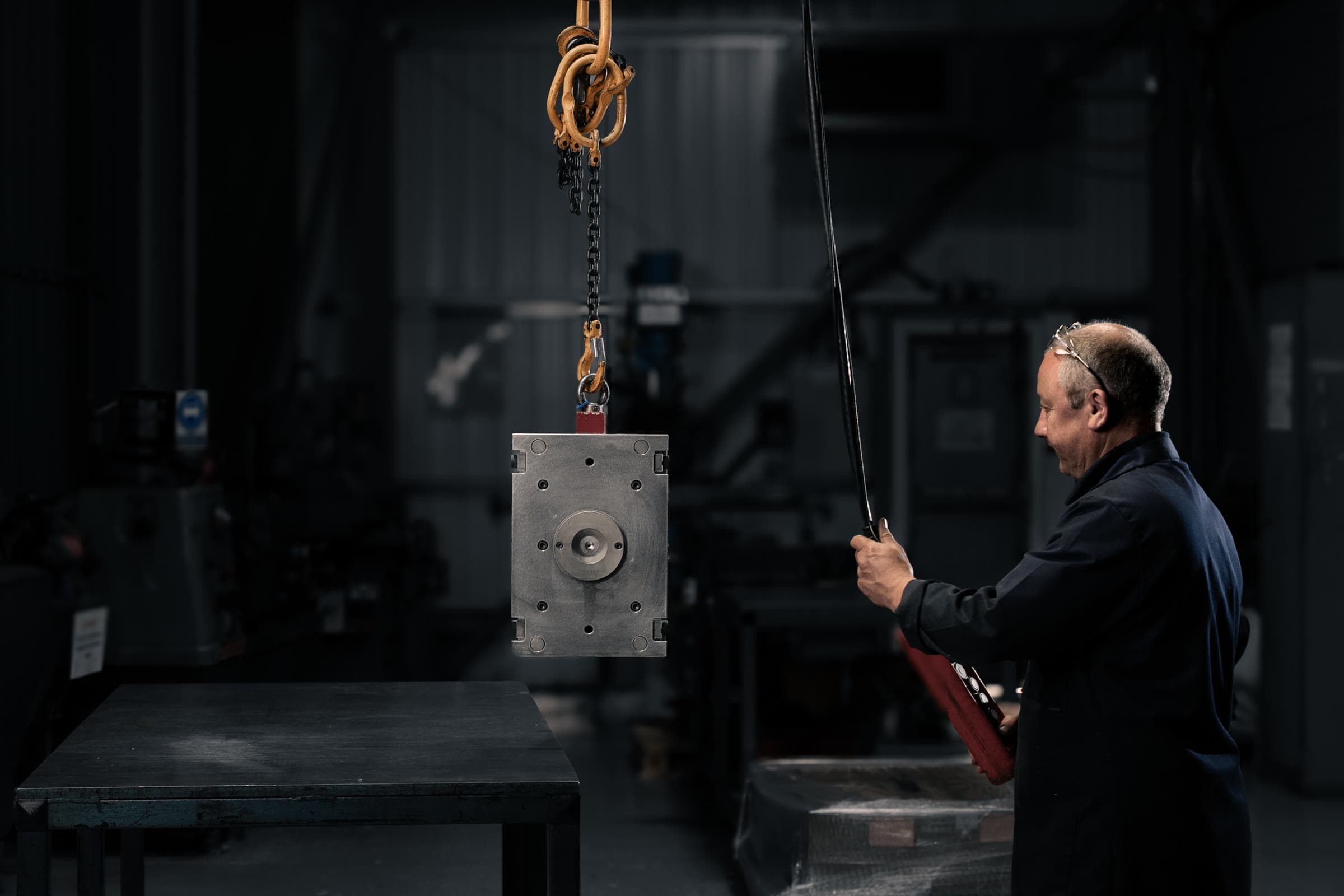 AC Plastics technician working on mould tooling in the factory toolroom