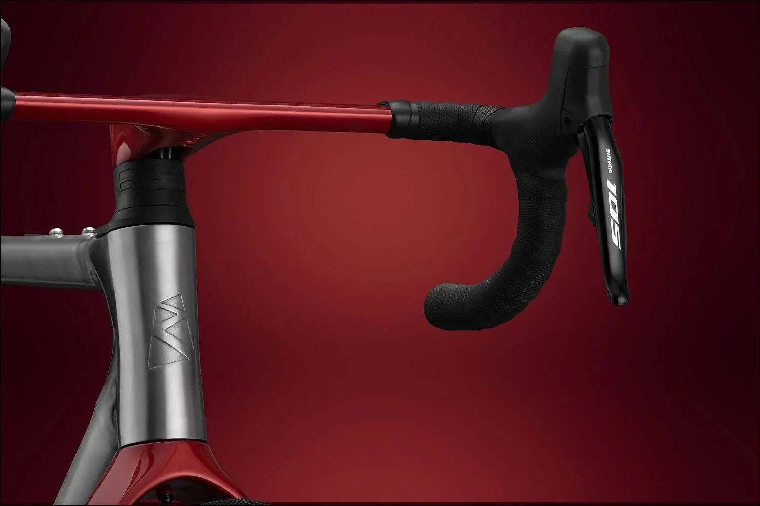 Brushed titanium head tube red integrated handlebar ribble allroad ti