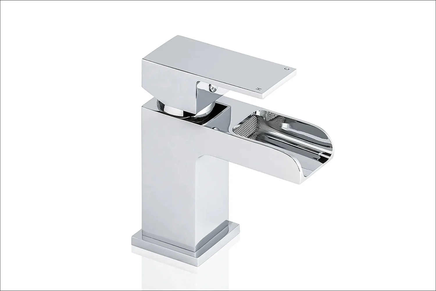 Waterfall spout chrome mixer tap