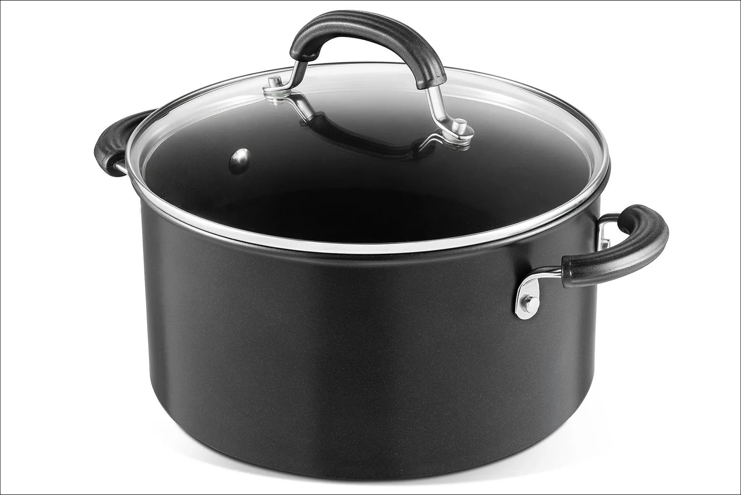 Black stockpot triple handle