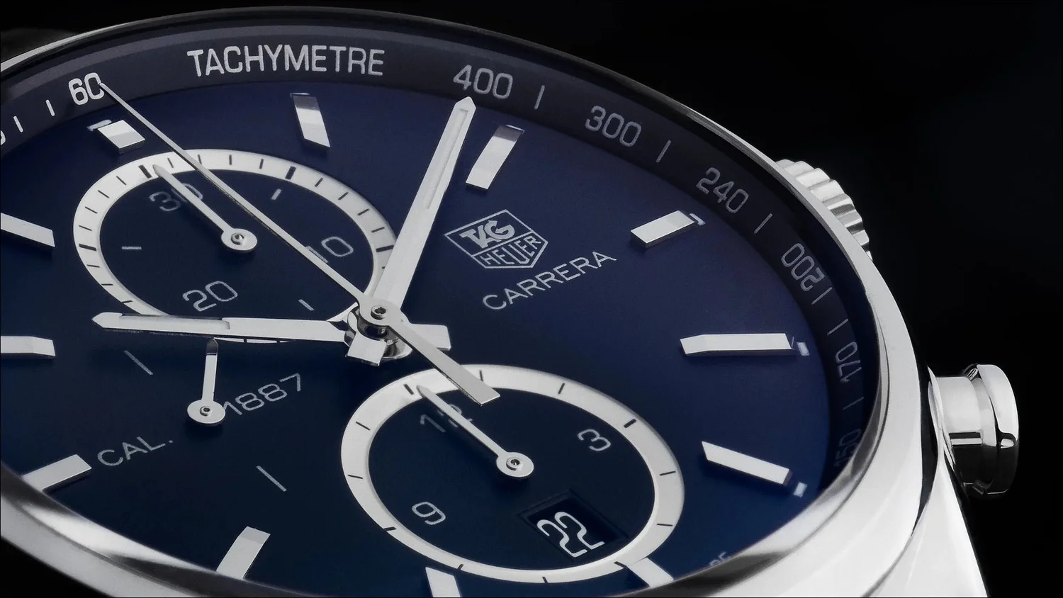 TAG Heuer Carrera Calibre 1887 branding close-up