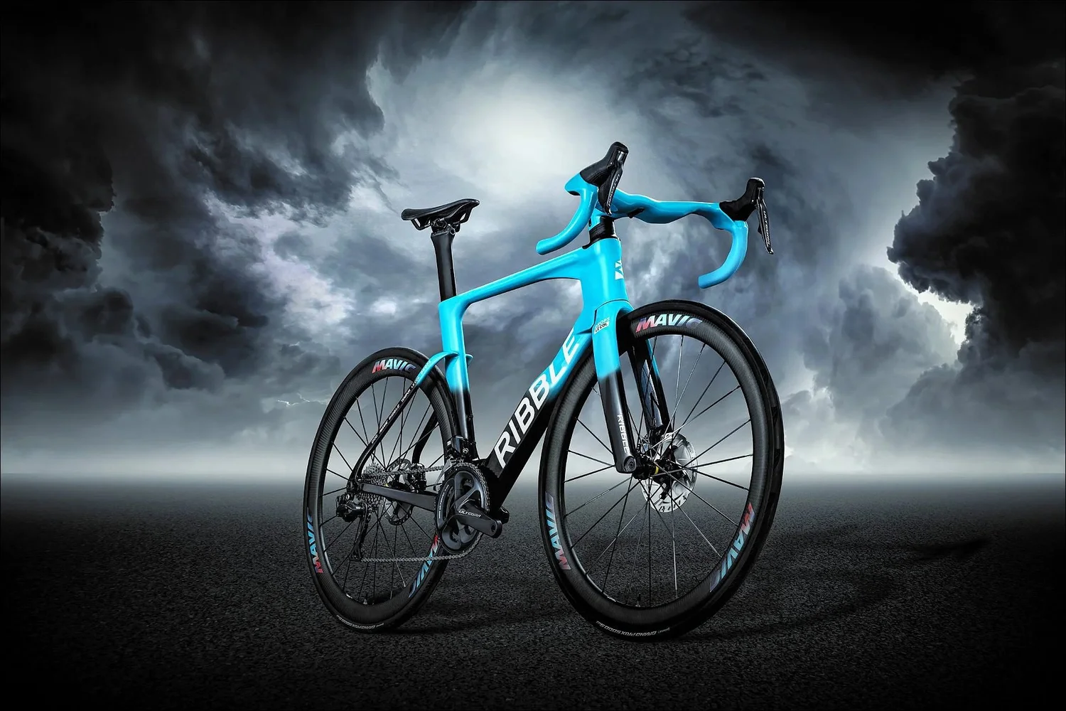 Ribble cycles blue black gradient carbon road bike mavic wheels