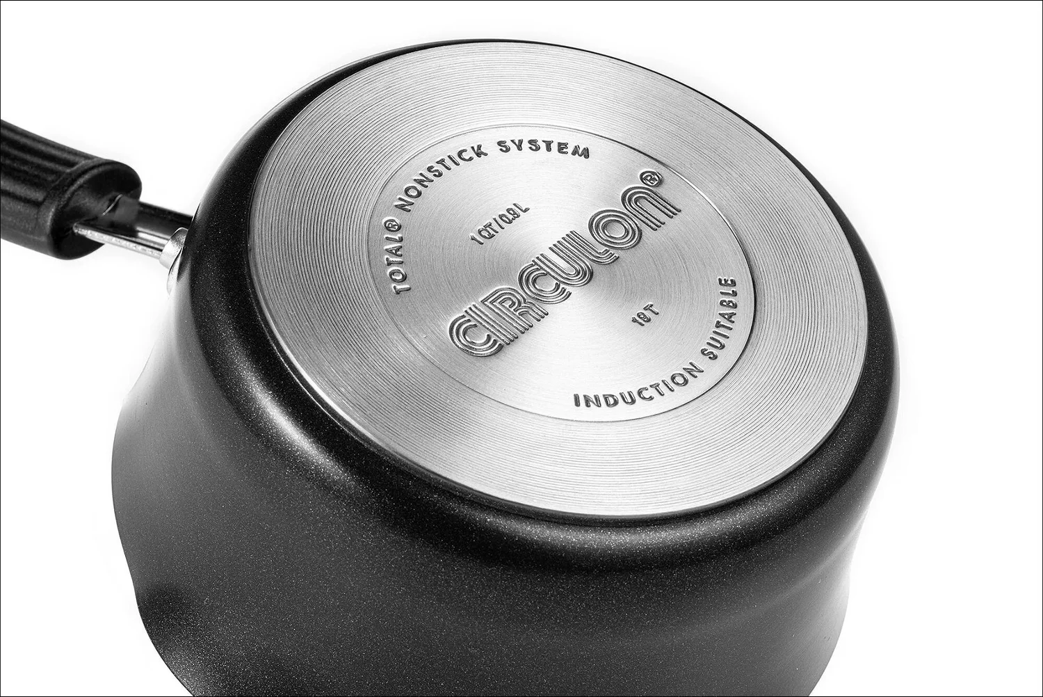 Stainless steel induction base circulon saucepan