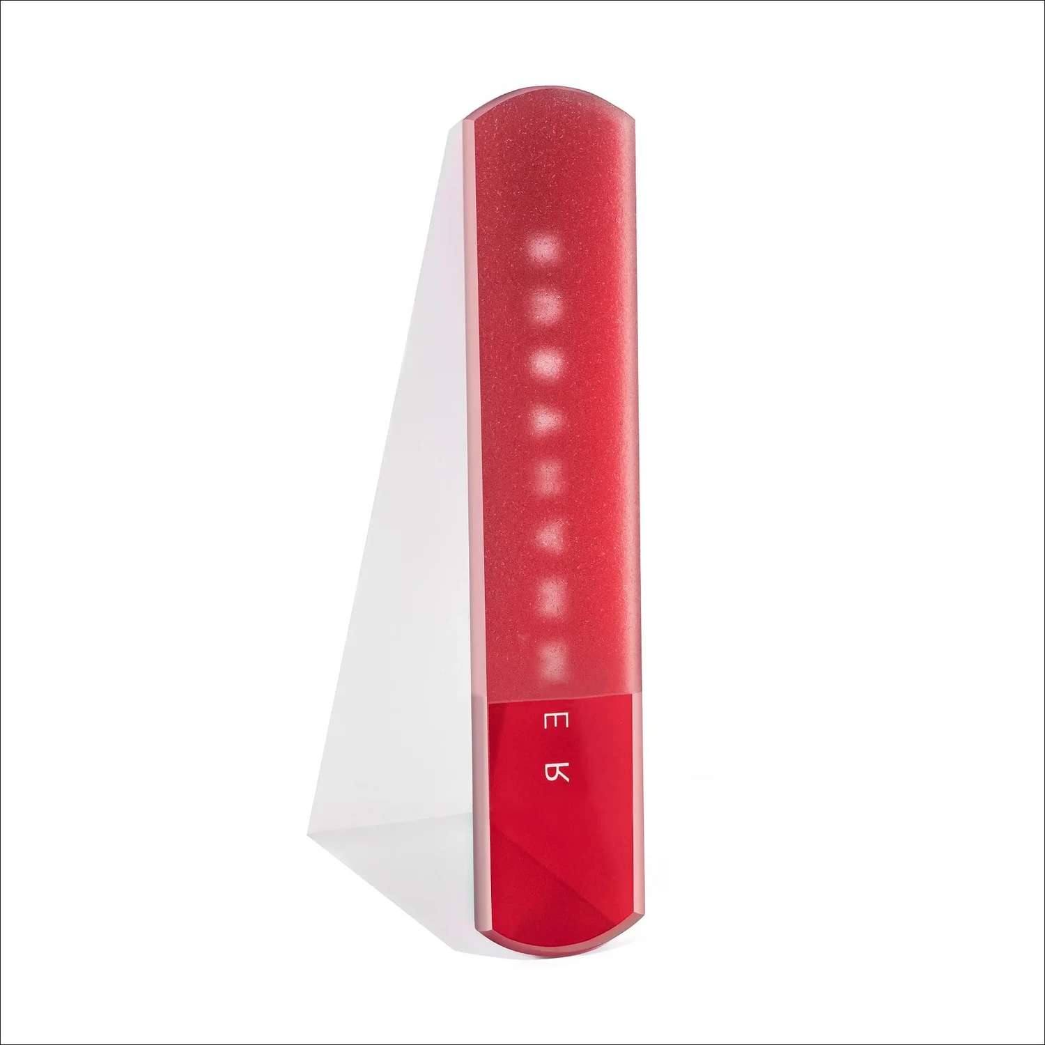 Matte granular red glass file reflective base