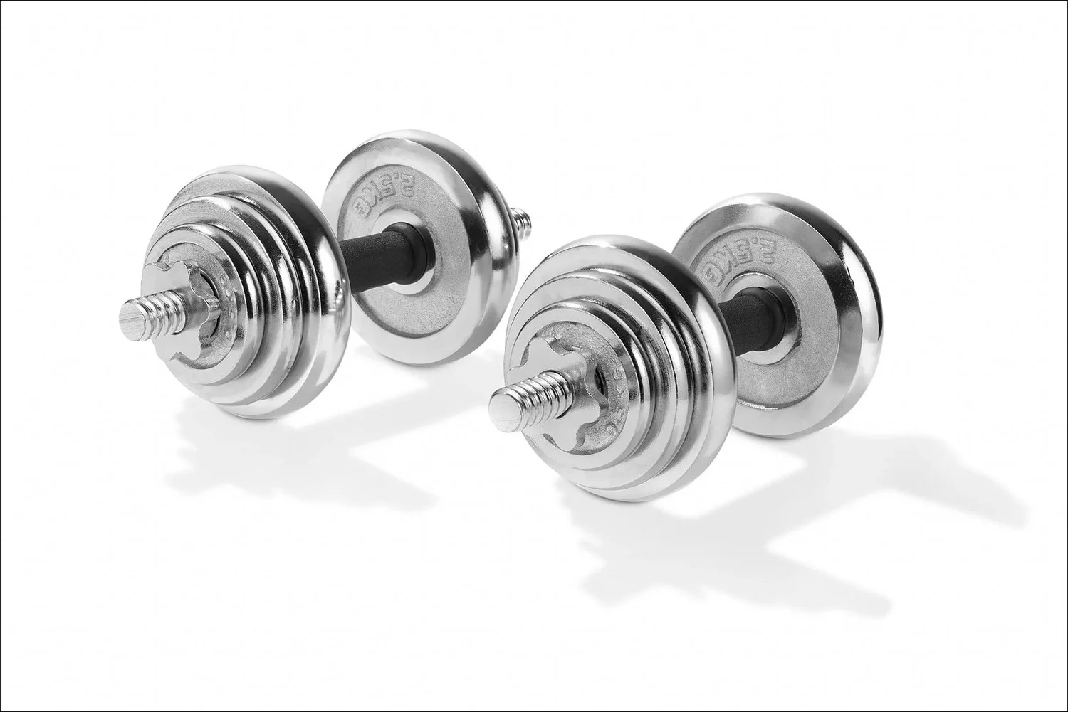 Adjustable chrome spin lock dumbbell